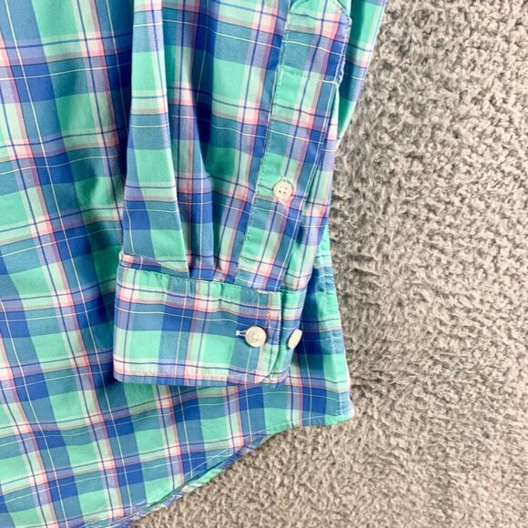 Crown & Ivy Performance Shirt Mens Large Blue Plaid Outdoor Hiking Camping - Picture 6 of 12